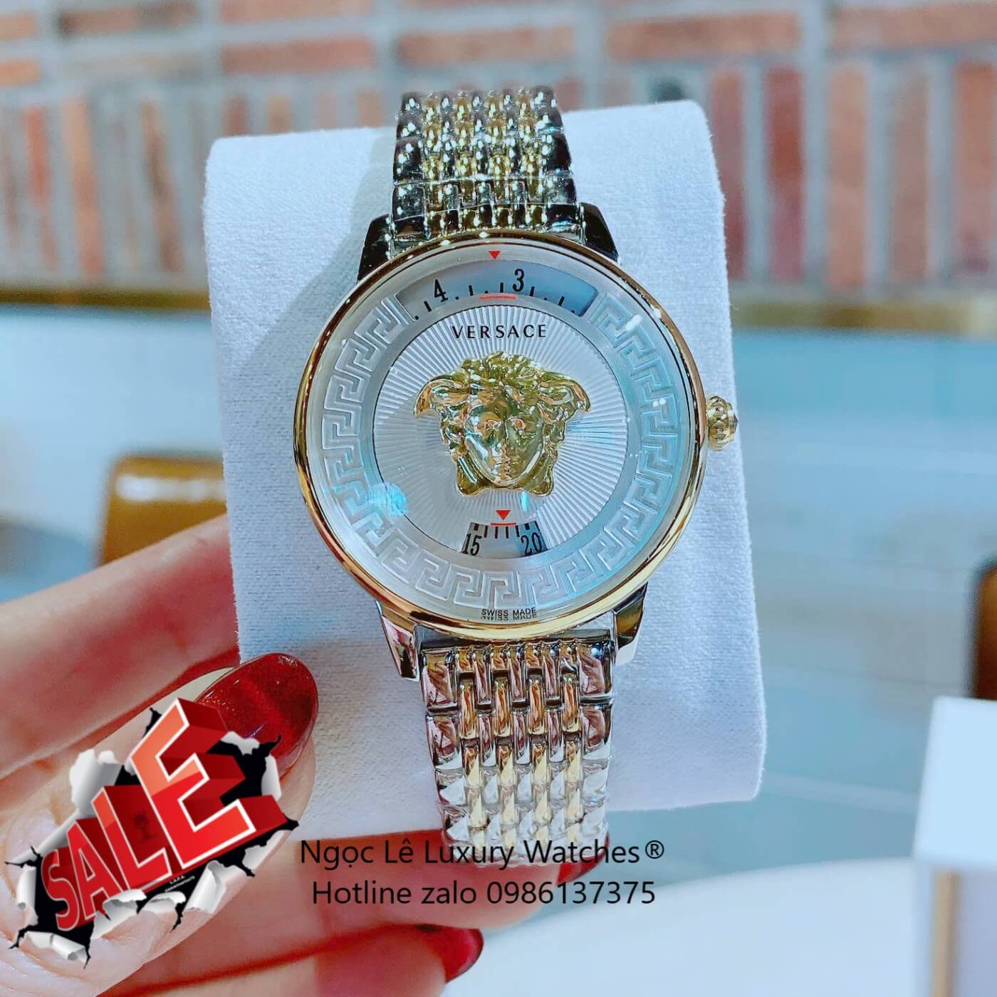 Đồng Hồ Nữ Versace Medusa Icon Dây Thép Demi Vàng Gold Size 38mm - Mặt Trắng