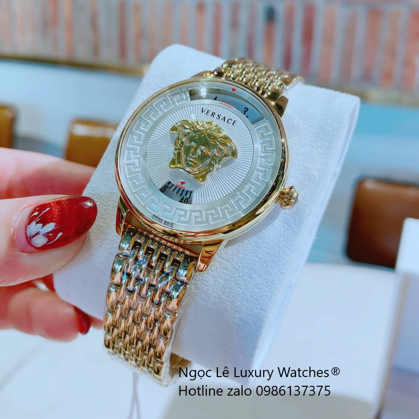 Đồng Hồ Nữ Versace Medusa Icon Dây Thép Màu Vàng Gold Size 38mm - Vàng Mặt Trắng