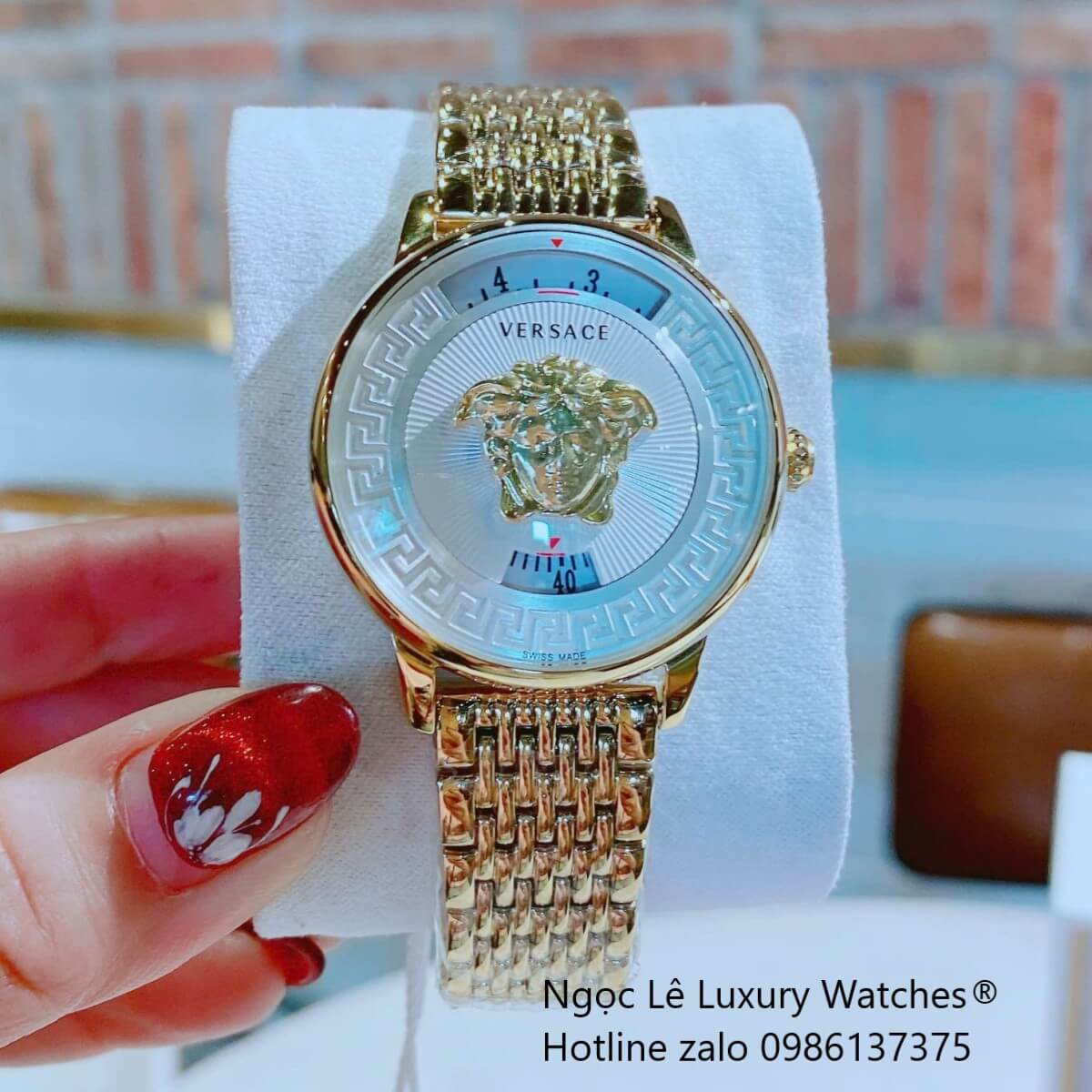 Đồng Hồ Nữ Versace Medusa Icon Dây Thép Màu Vàng Gold Size 38mm - Vàng Mặt Trắng