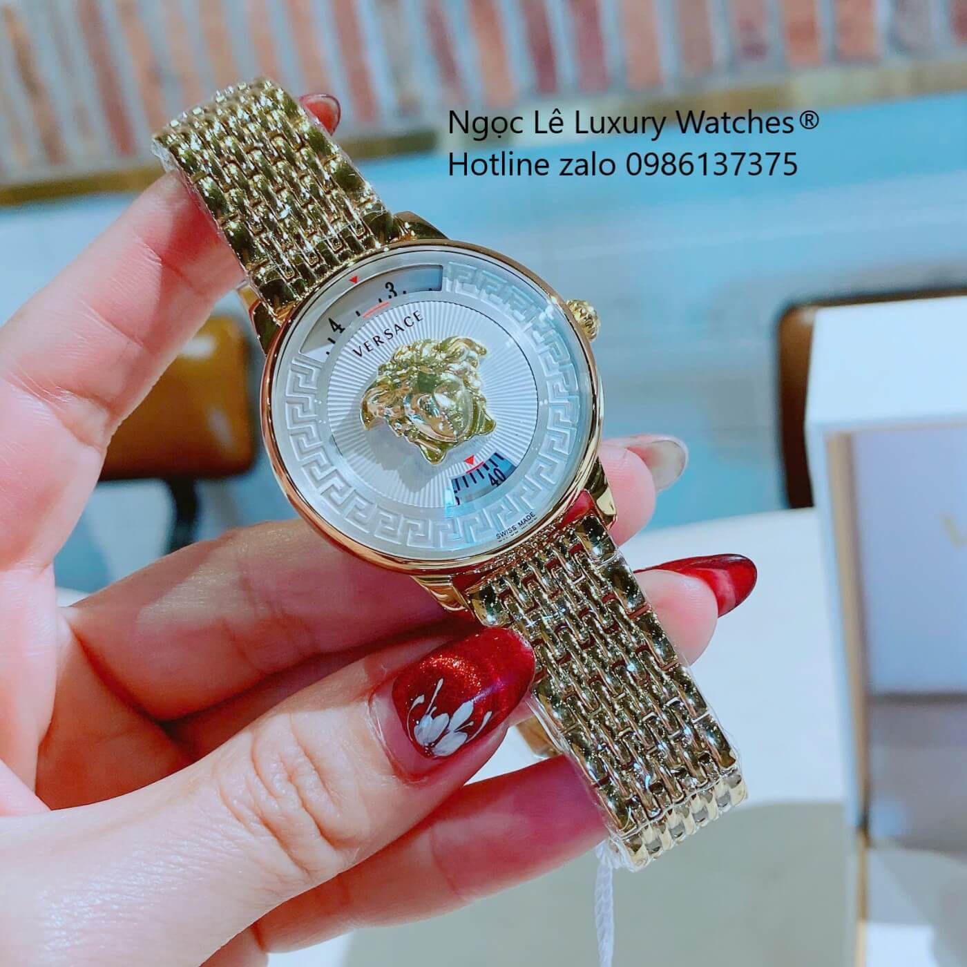 Đồng Hồ Nữ Versace Medusa Icon Dây Thép Màu Vàng Gold Size 38mm - Vàng Mặt Trắng