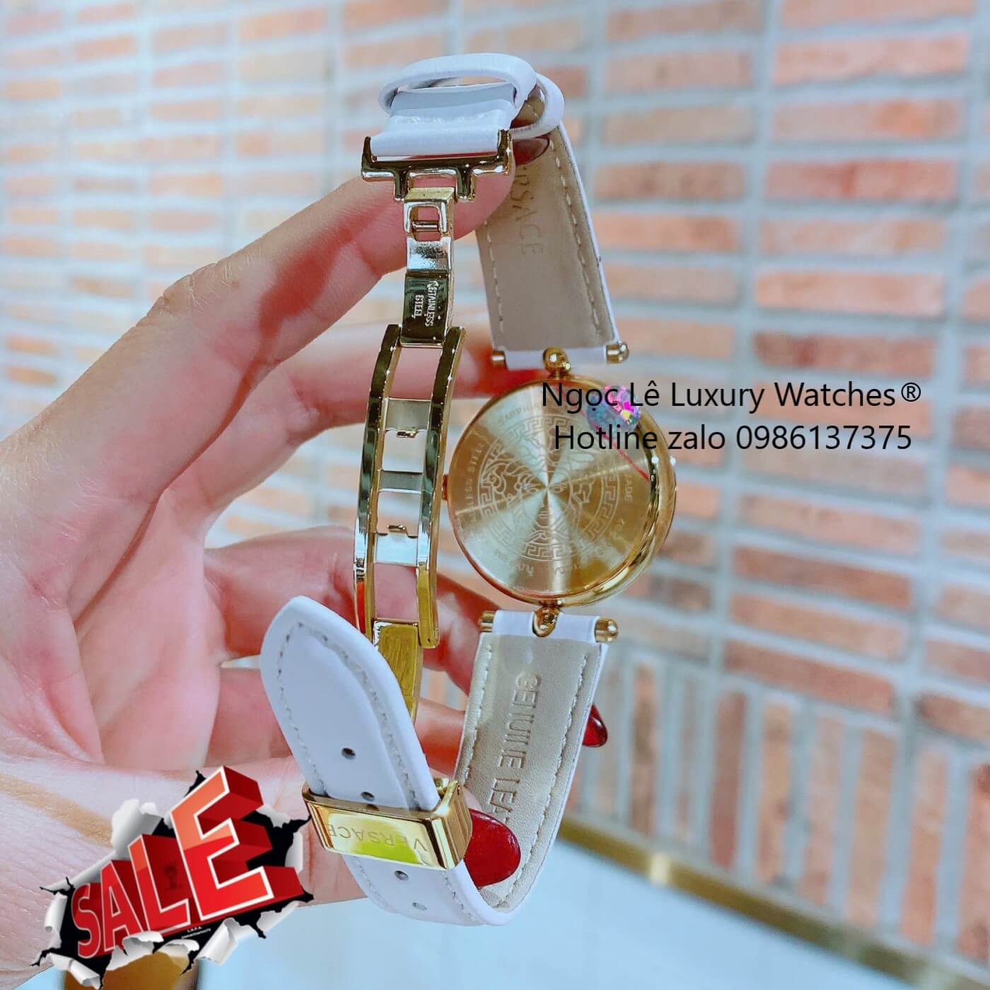 Đồng Hồ Nữ Versace Palazzo Empire Dây Da Trắng Vỏ Vàng Size 36mm - Quartz