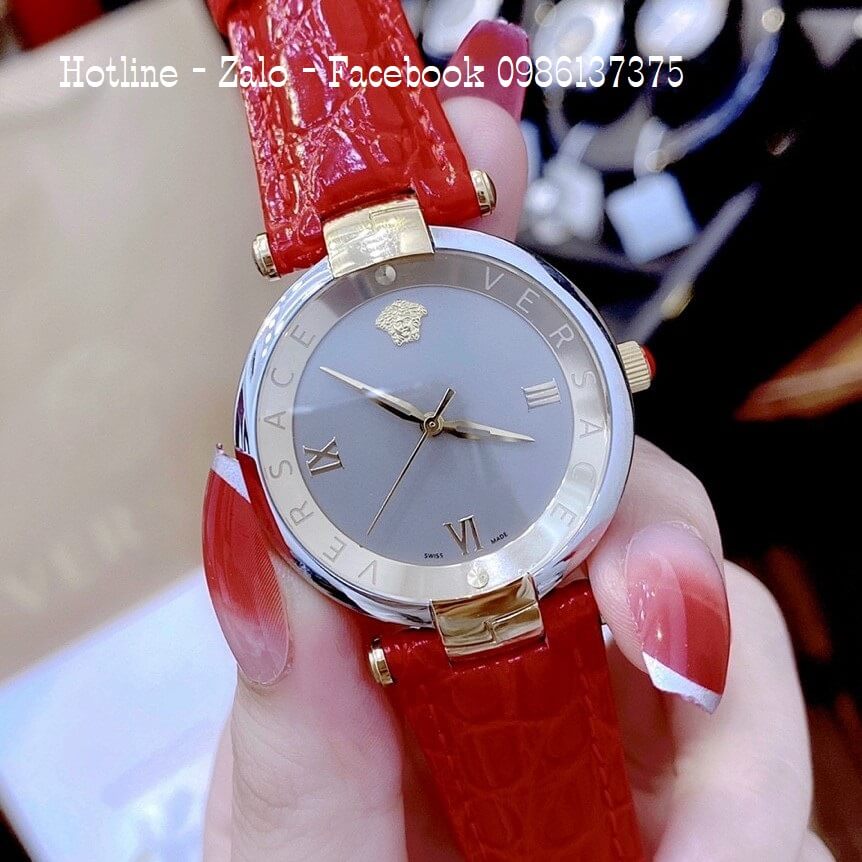 Đồng Hồ Nữ Versace Revive Dây Da Đỏ 35mm