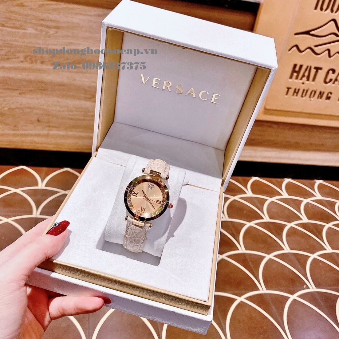 Đồng Hồ Nữ Versace Revive Dây Da Nude 35mm Gold