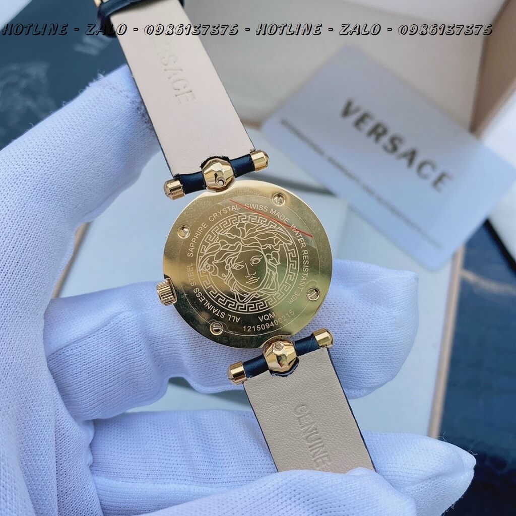 Đồng Hồ Nữ Versace Mini Vanitas 30mm Dây Da Đen