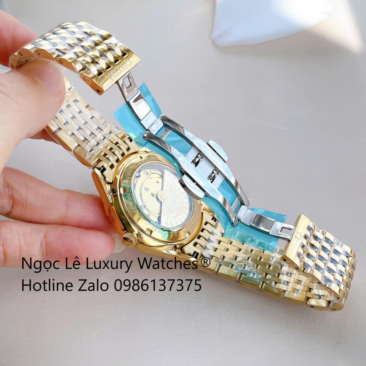Đồng Hồ Omega Nam Máy Cơ Tự Động Mặt Thuyền Buồm Dây Kim Loại Màu Vàng Size 40mm