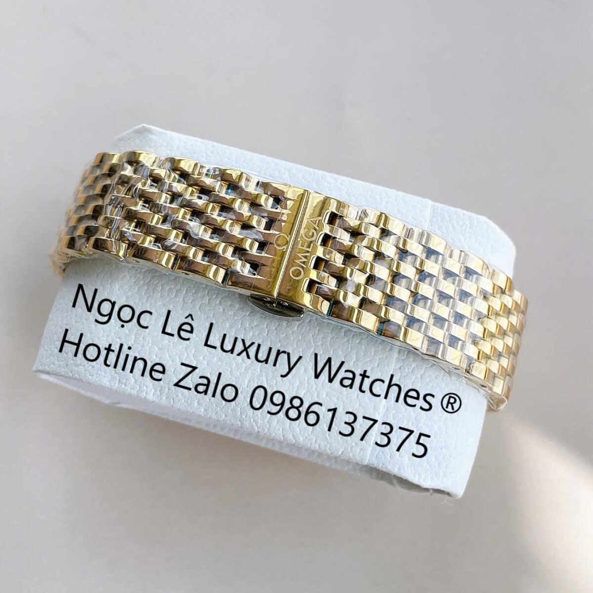 Đồng Hồ Omega Nam Máy Cơ Tự Động Mặt Thuyền Buồm Dây Kim Loại Màu Vàng Size 40mm