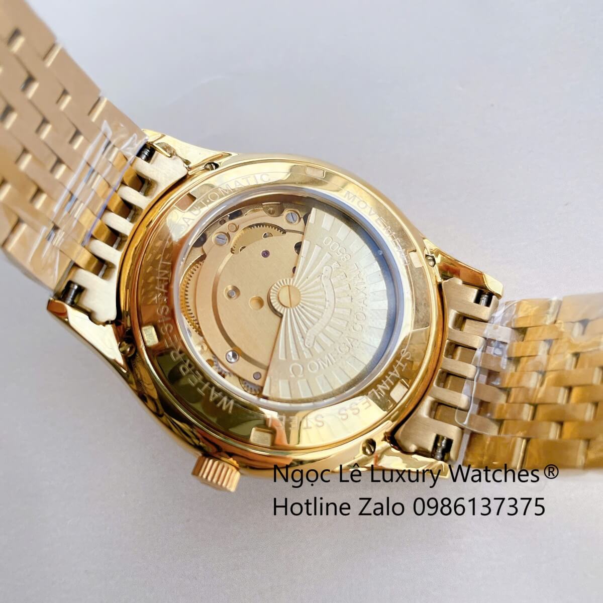 Đồng Hồ Omega Nam Máy Cơ Tự Động Mặt Thuyền Buồm Dây Kim Loại Màu Vàng Size 40mm