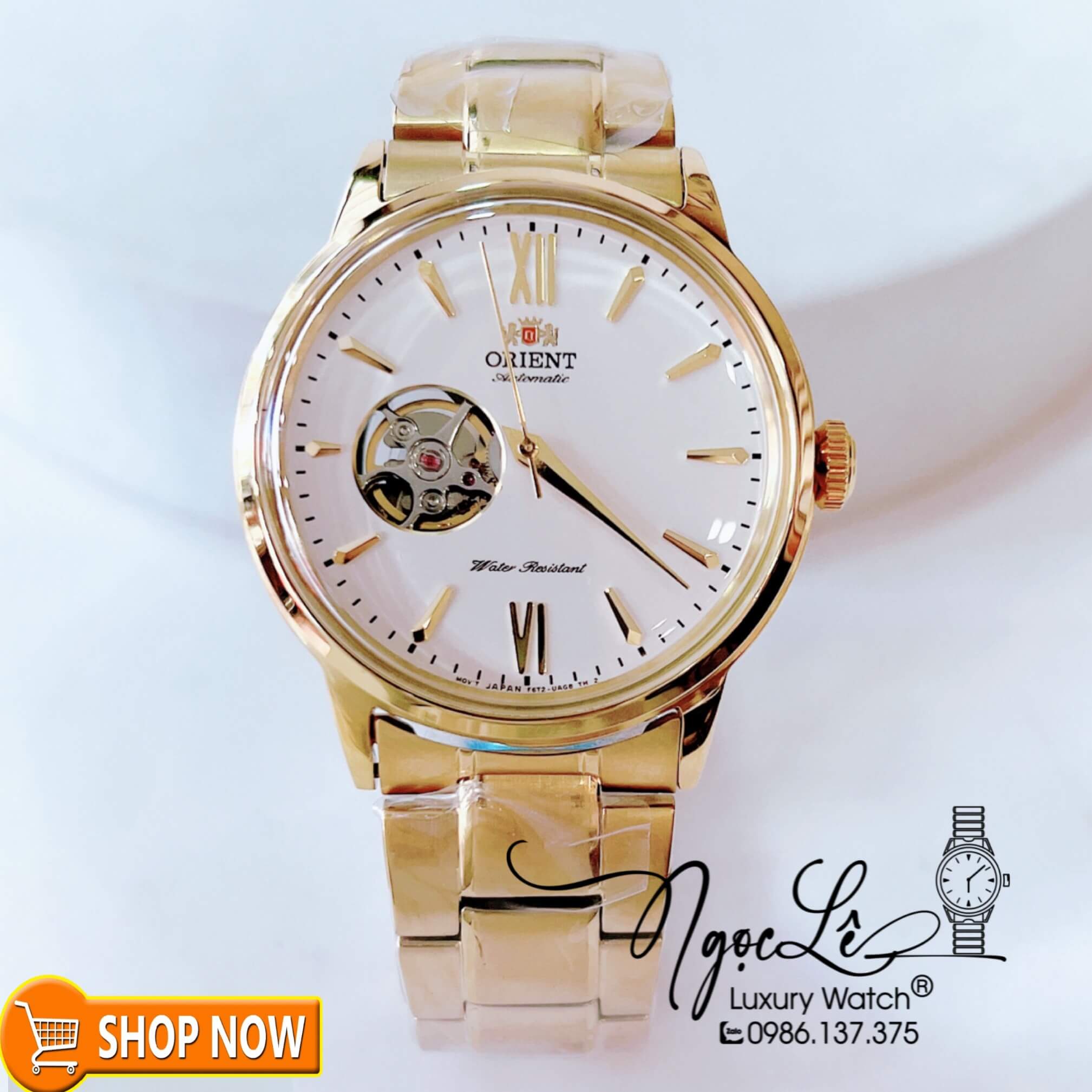 Đồng Hồ Nam Orient Tự Động Dây Kim Loại Màu Vàng Mặt Trắng Size 40mm