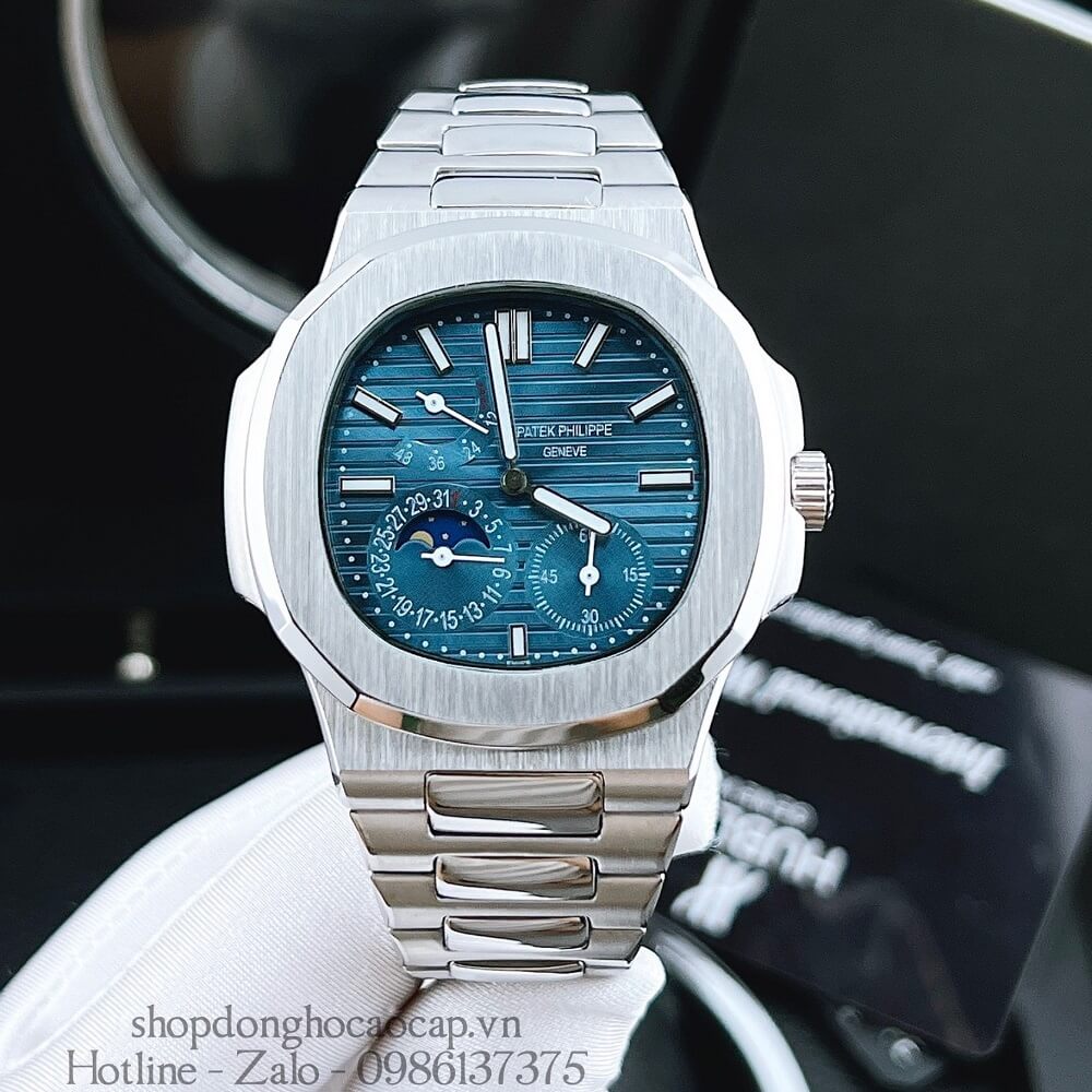 Đồng Hồ Patek Philippe Nam 5 Kim Máy Tự Động Dây Inox 42mm