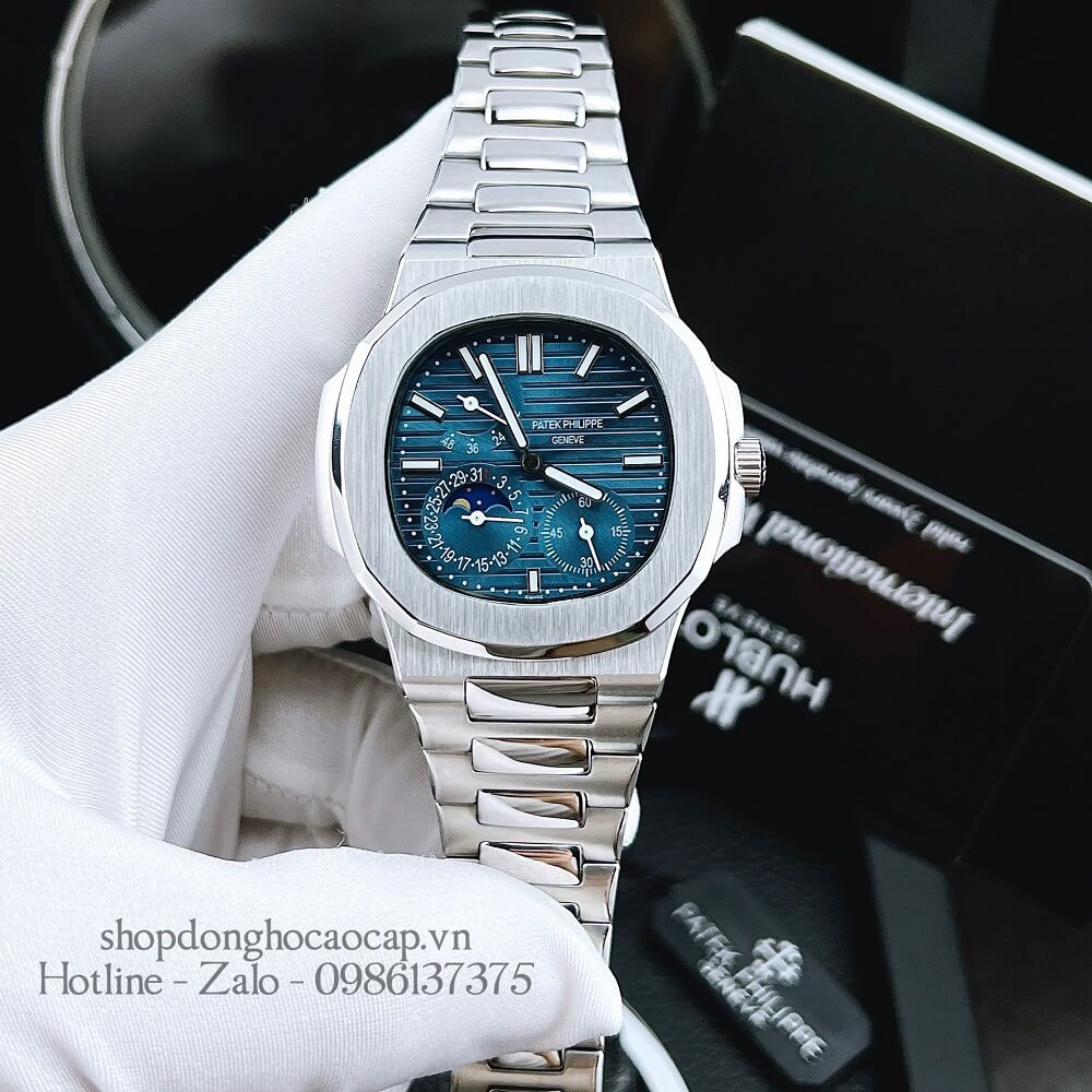 Đồng Hồ Patek Philippe Nam 5 Kim Máy Tự Động Dây Inox 42mm