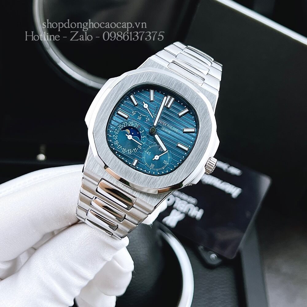 Đồng Hồ Patek Philippe Nam 5 Kim Máy Tự Động Dây Inox 42mm