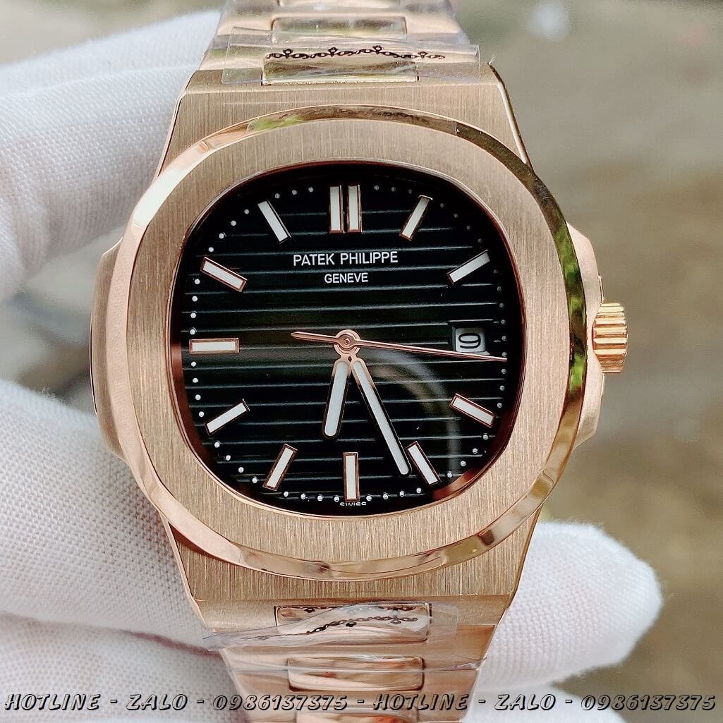 Đồng Hồ Nam Patek Philippe Automatic Rose Gold Mặt Đen 40mm