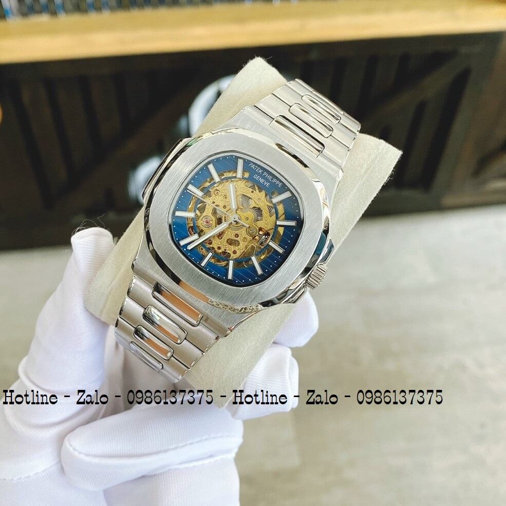 Đồng Hồ Patek Philippe Automatic Nam Lộ Máy Vàng Xanh 40mm