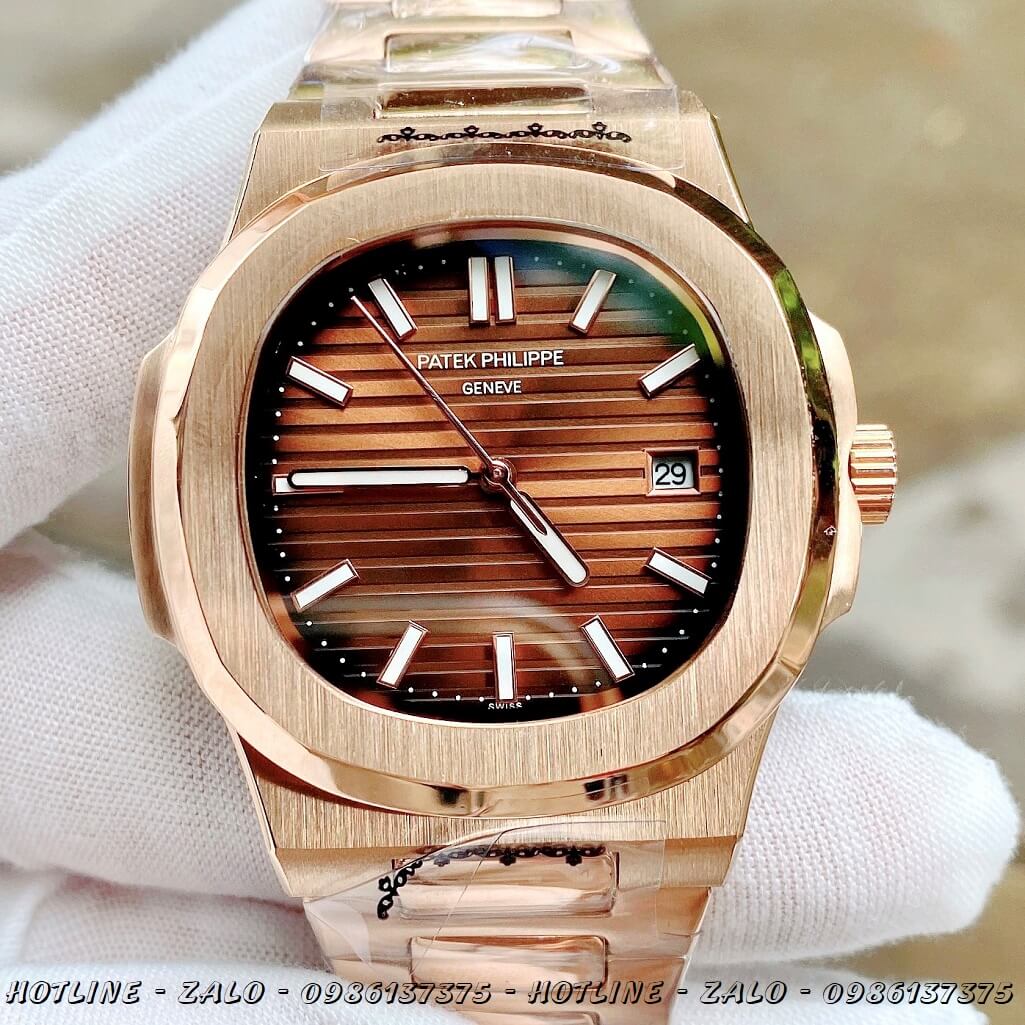 Đồng Hồ Nam Patek Philippe Automatic Rose Gold Mặt Nâu 40mm