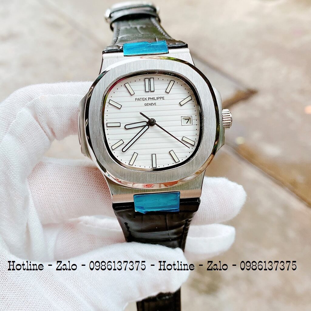 Đồng Hồ Patek Philippe Automatic Đen Mặt Trắng Silver 40mm