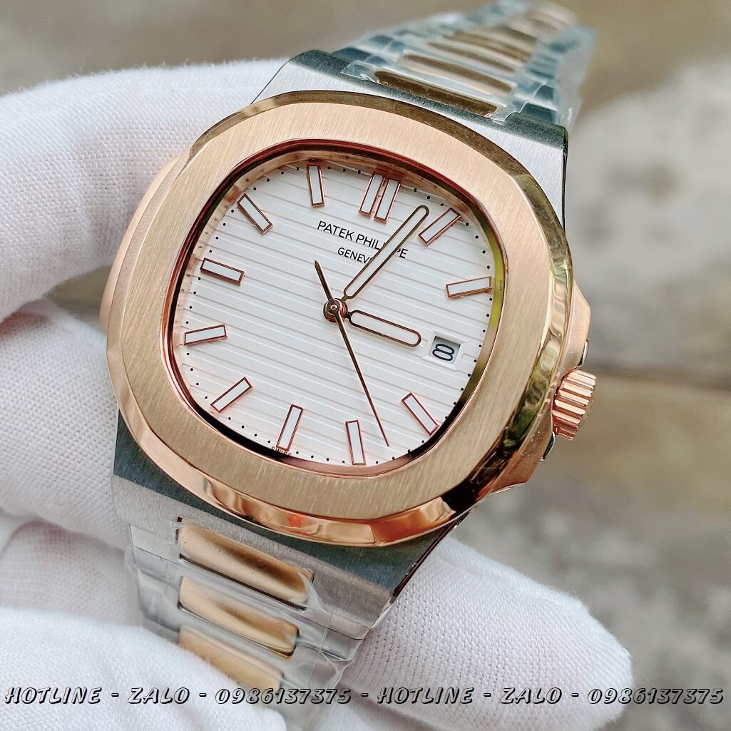 Đồng Hồ Nam Patek Philippe Automatic Demi Mặt Trắng 40mm