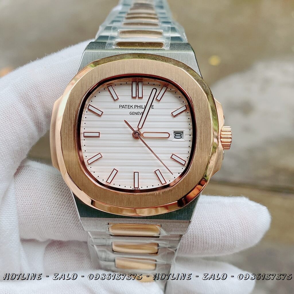 Đồng Hồ Nam Patek Philippe Automatic Demi Mặt Trắng 40mm