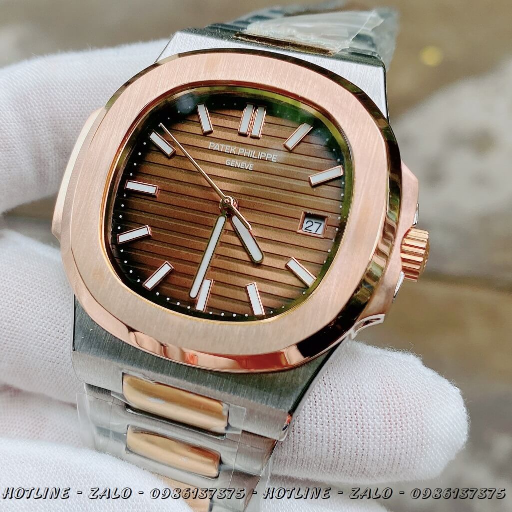 Đồng Hồ Nam Patek Philippe Automatic Demi Mặt Nâu 42mm