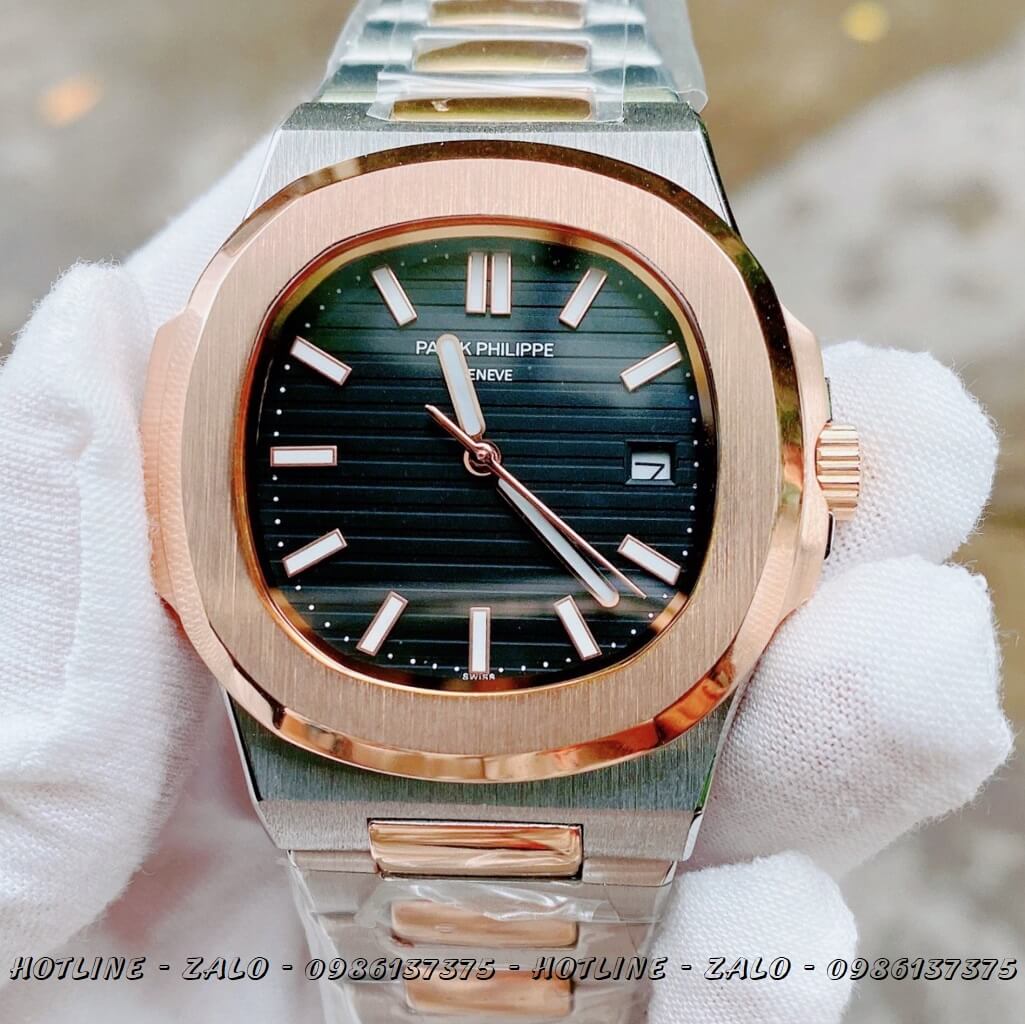 Đồng Hồ Patek Philippe Automatic Demi Mặt Đen 40mm