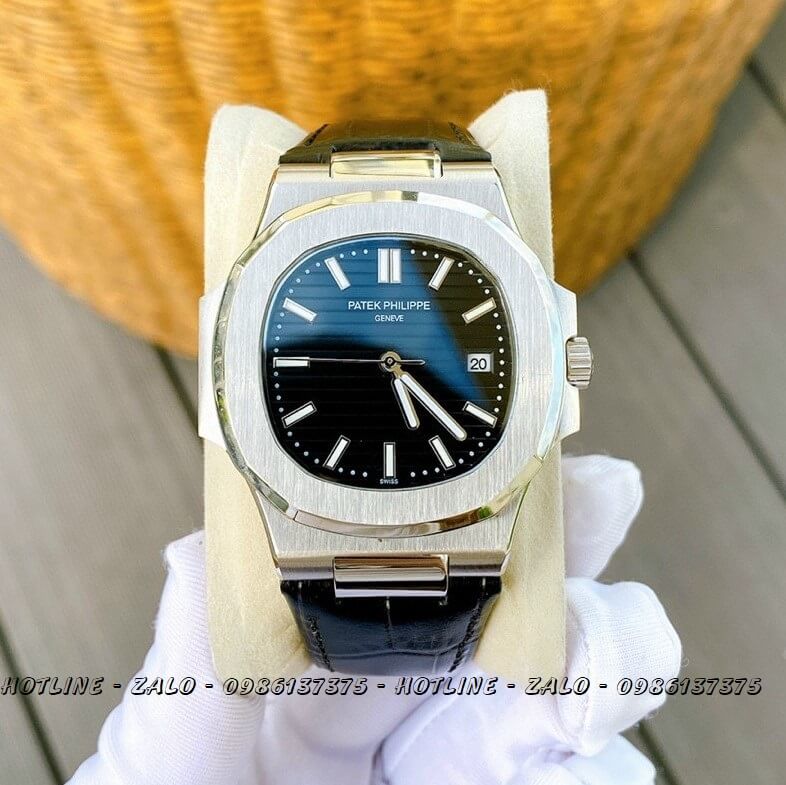 Đồng Hồ Patek Philippe Nam Automatic Dây Da Đen 42mm