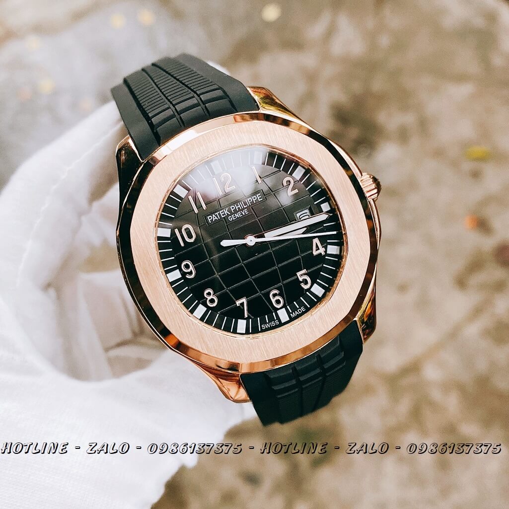 Đồng Hồ Patek Philippe Automatic Silicon Đen Rose Gold 40mm