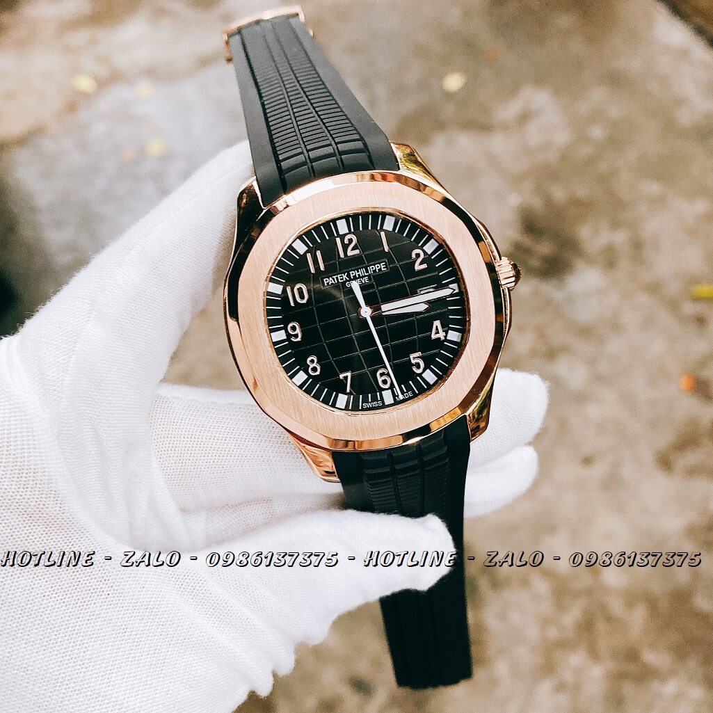 Đồng Hồ Patek Philippe Automatic Silicon Đen Rose Gold 40mm