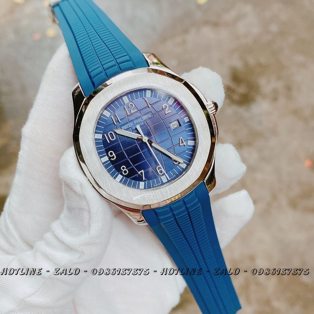 Đồng Hồ Patek Philippe Automatic Silicon Xanh Silver 40mm