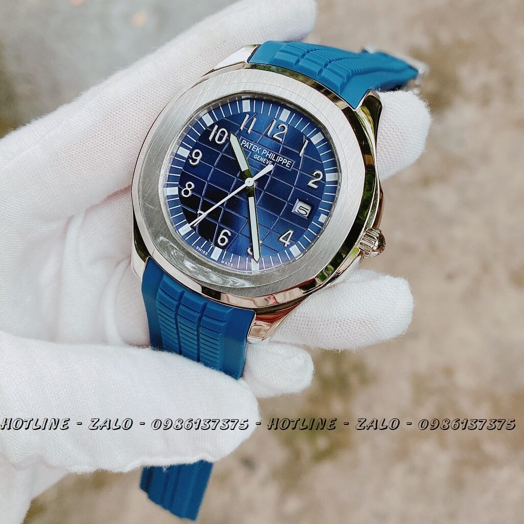 Đồng Hồ Patek Philippe Automatic Silicon Xanh Silver 40mm