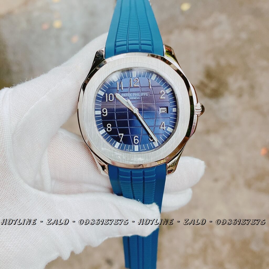 Đồng Hồ Patek Philippe Automatic Silicon Xanh Silver 40mm