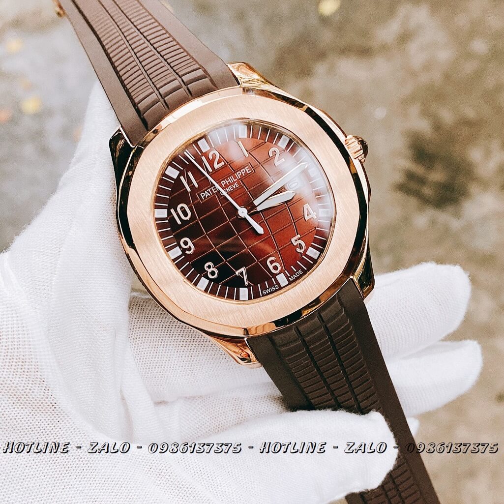 Đồng Hồ Patek Philippe Automatic Silicon Nâu Rose Gold 40mm