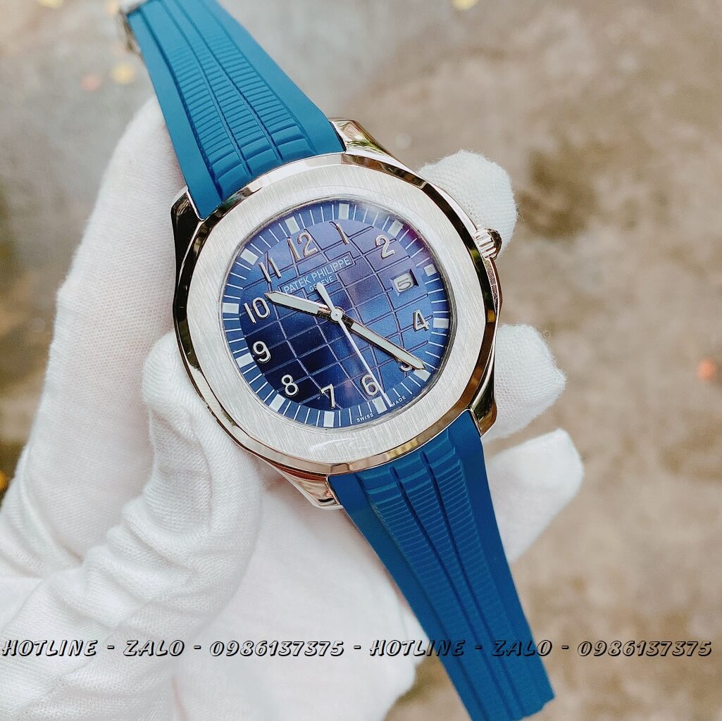 Đồng Hồ Patek Philippe Automatic Silicon Xanh Silver 40mm