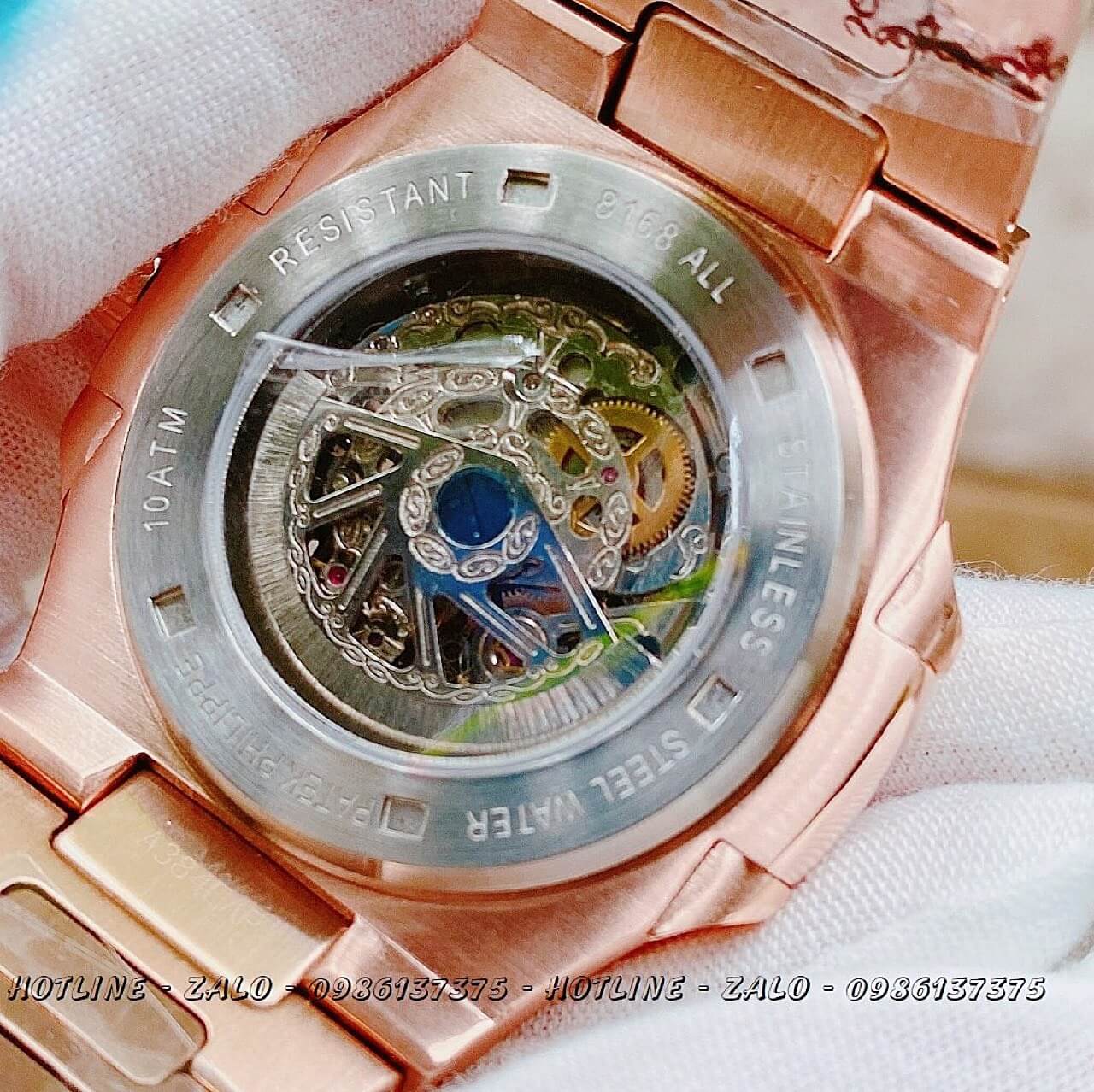 Đồng Hồ Patek Philippe Automatic Lộ Máy Rose Gold 40mm