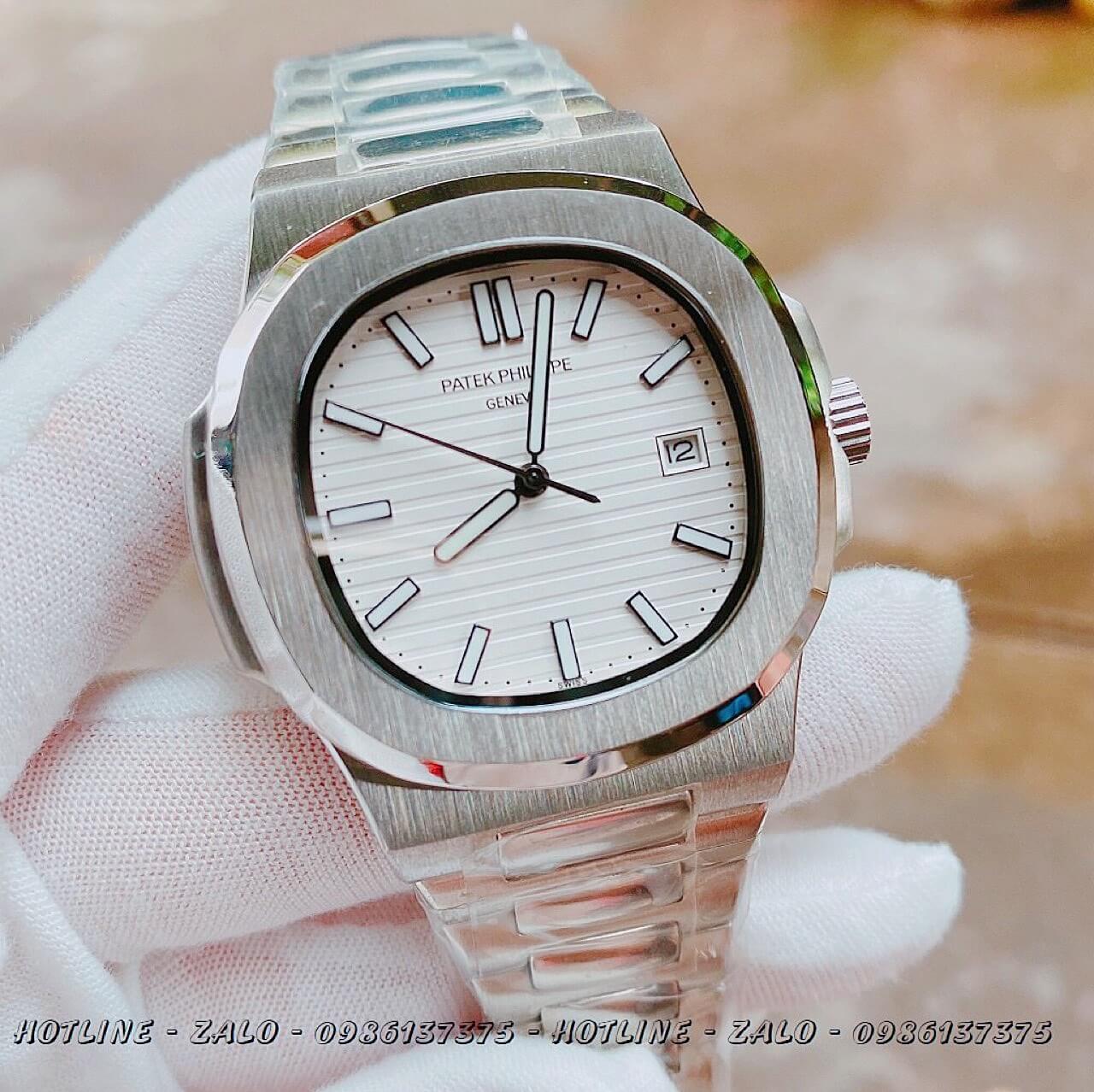 Đồng Hồ Patek Philippe Automatic Bạc Mặt Trắng 40mm