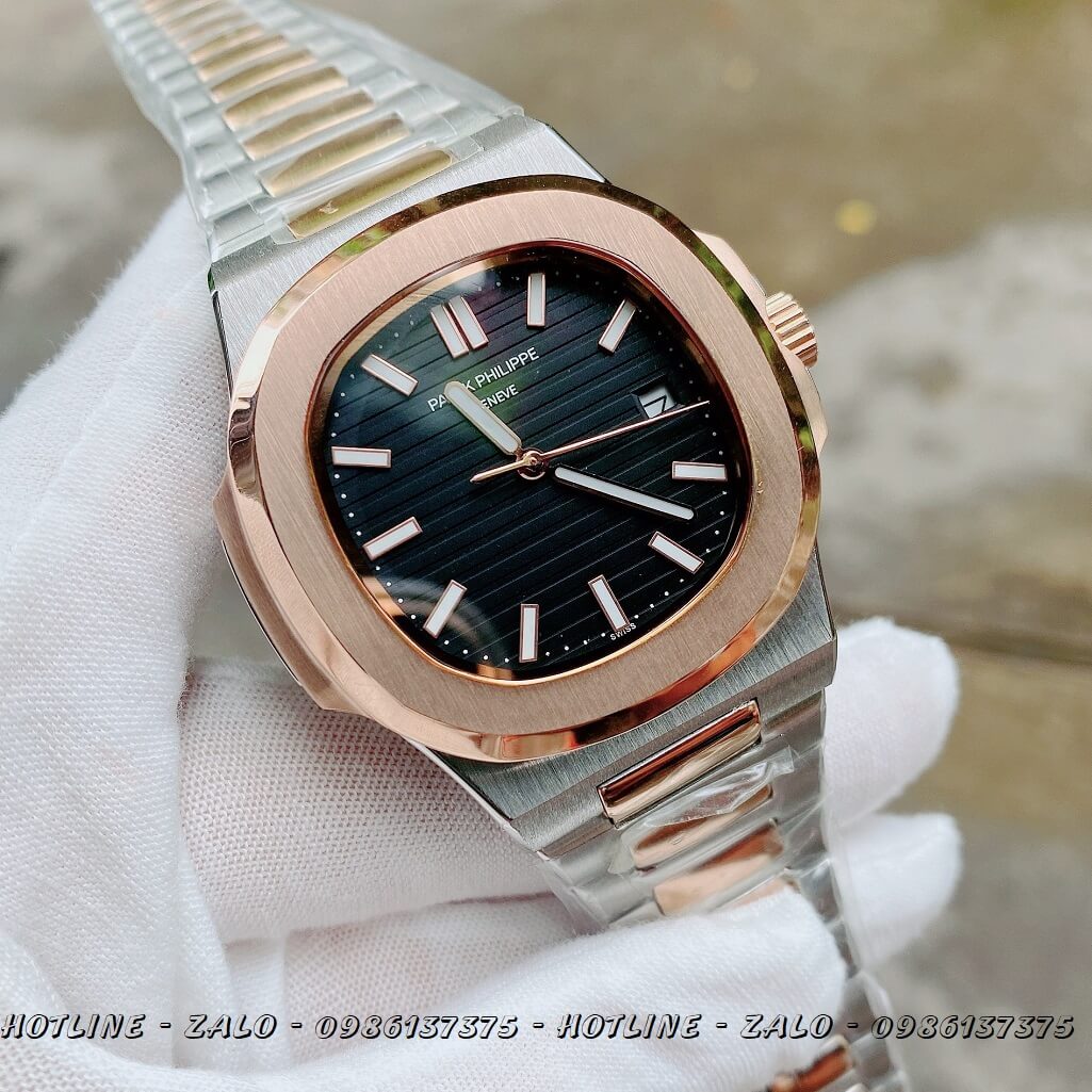 Đồng Hồ Patek Philippe Automatic Demi Mặt Đen 40mm