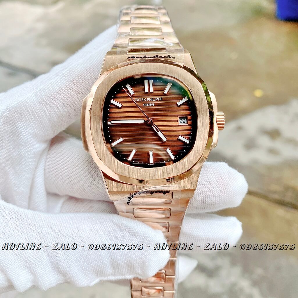 Đồng Hồ Nam Patek Philippe Automatic Rose Gold Mặt Nâu 42mm