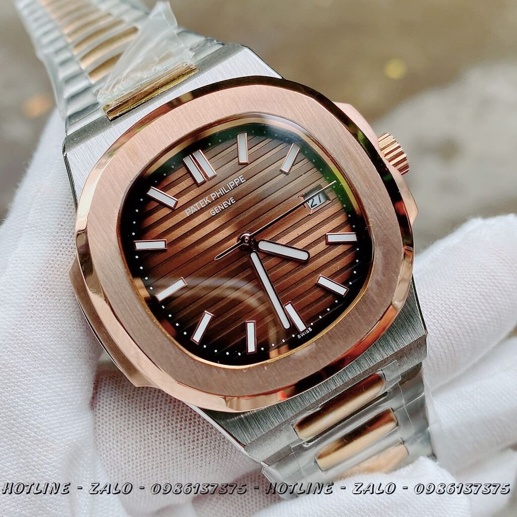 Đồng Hồ Nam Patek Philippe Automatic Demi Mặt Nâu 42mm