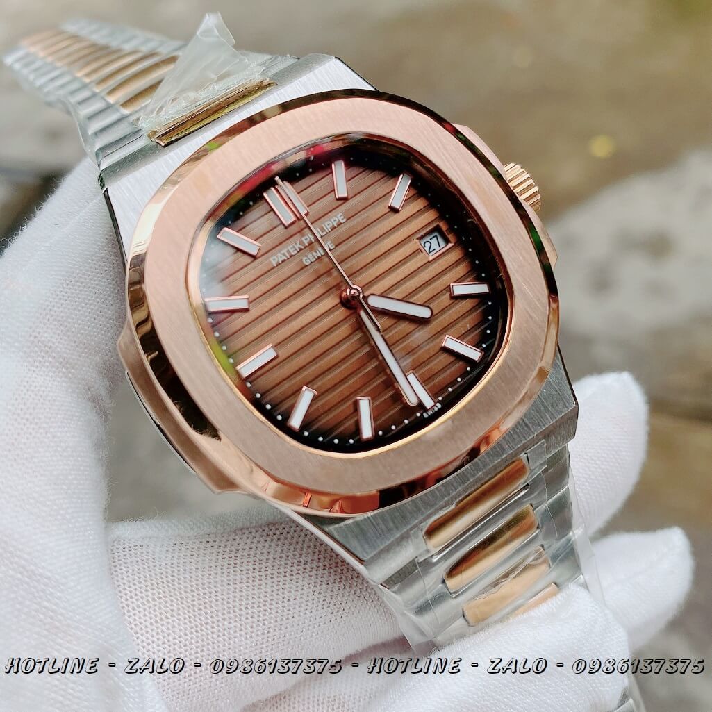 Đồng Hồ Nam Patek Philippe Automatic Demi Mặt Nâu 42mm