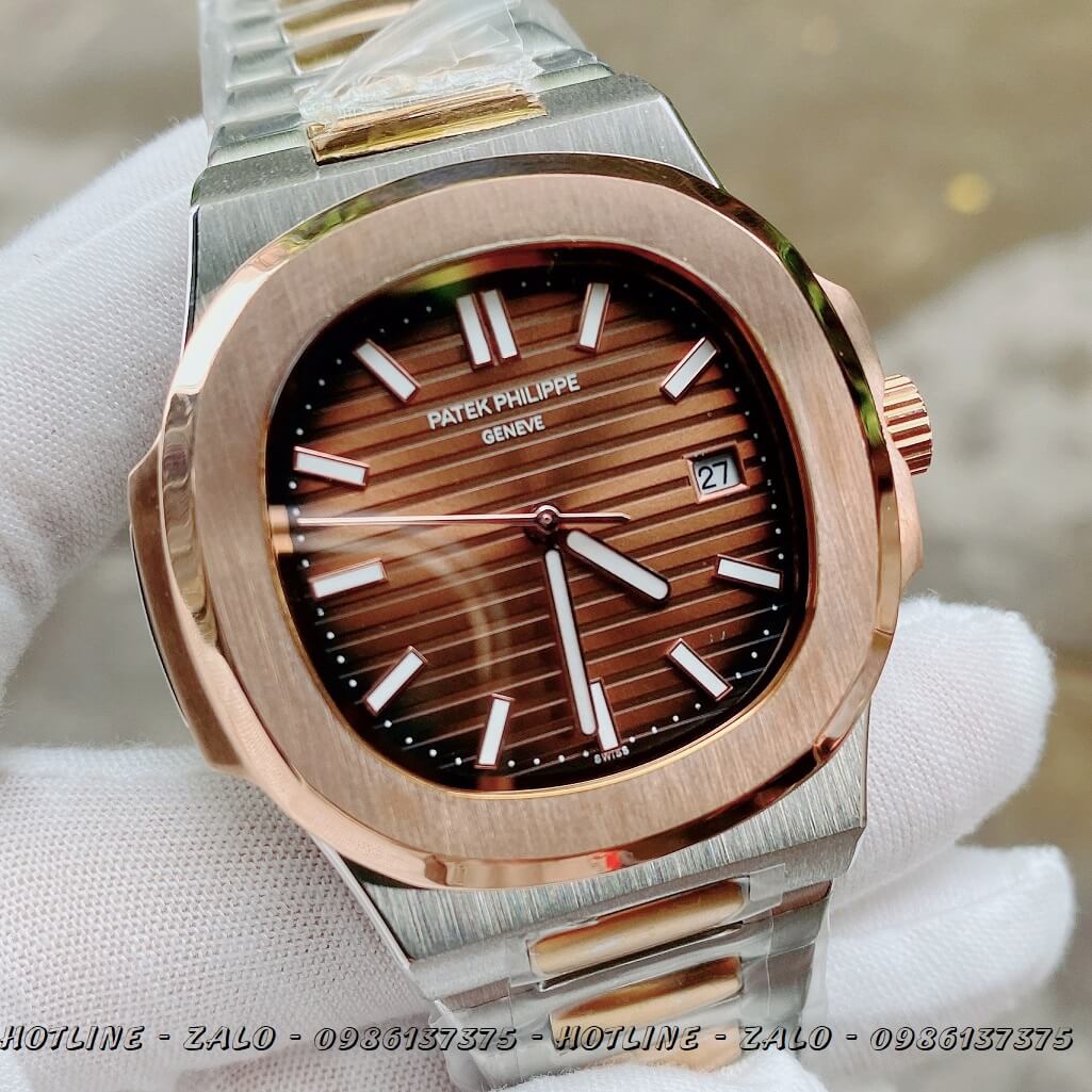 Đồng Hồ Nam Patek Philippe Automatic Demi Mặt Nâu 42mm