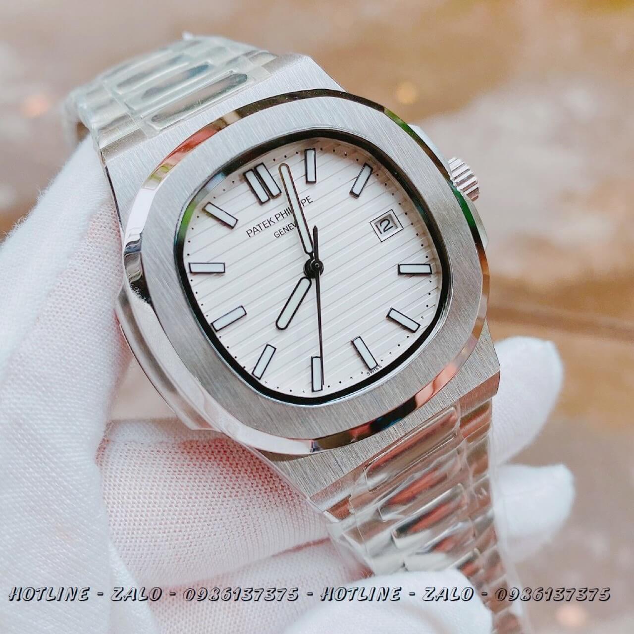 Đồng Hồ Patek Philippe Automatic Bạc Mặt Trắng 40mm