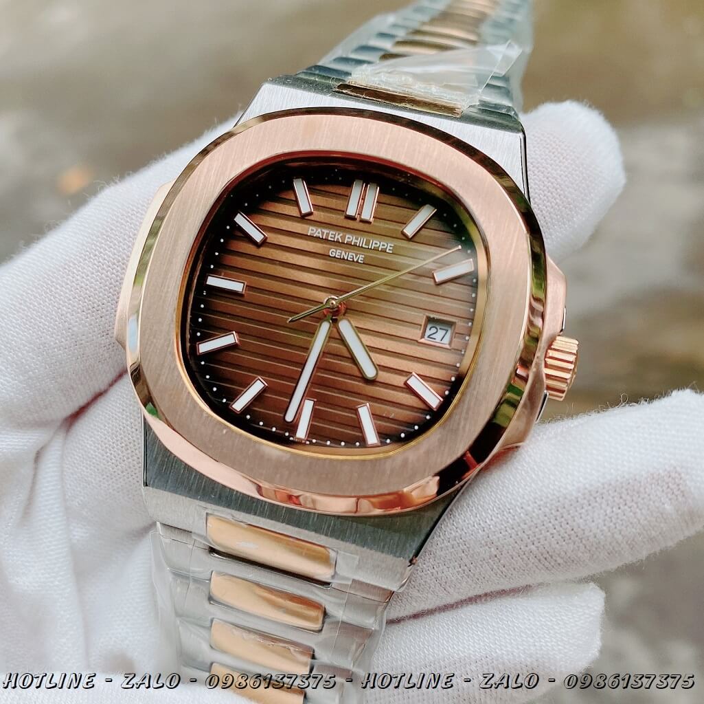 Đồng Hồ Nam Patek Philippe Automatic Demi Mặt Nâu 42mm