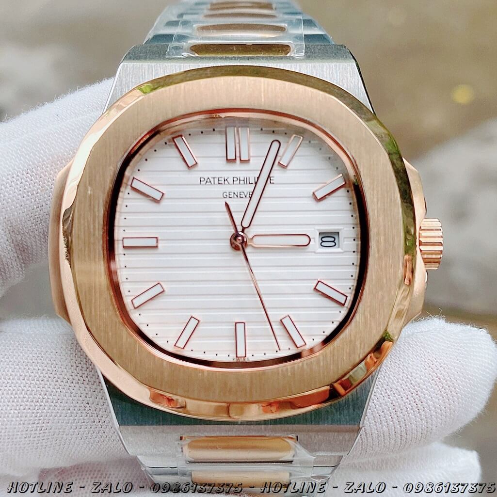 Đồng Hồ Nam Patek Philippe Automatic Demi Mặt Trắng 40mm