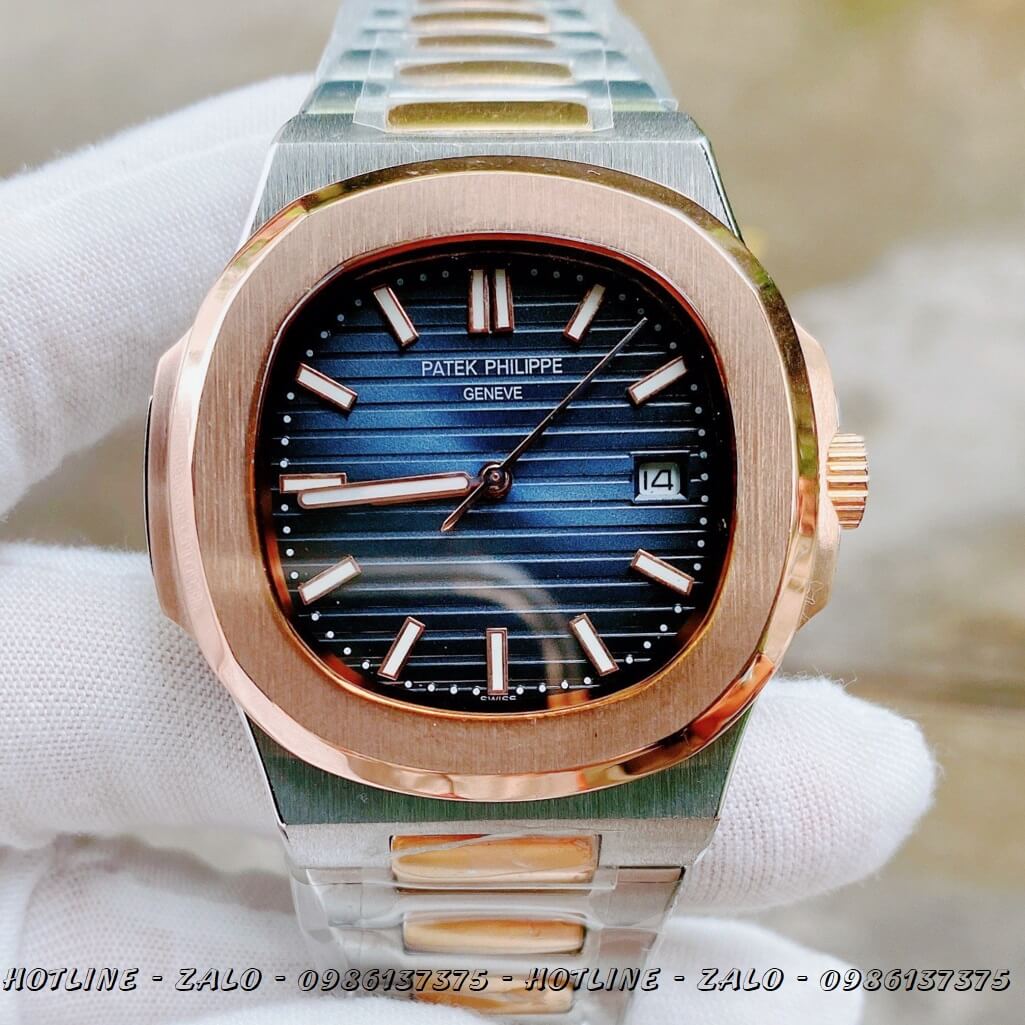 Đồng Hồ Nam Patek Philippe Automatic Demi Mặt Xanh 40mm