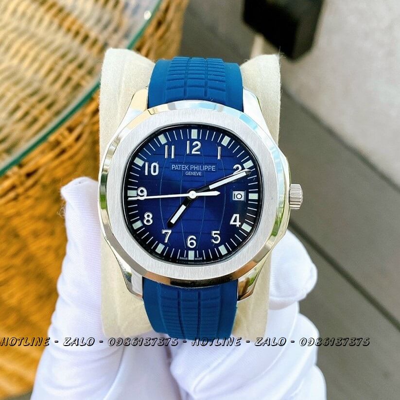 Đồng Hồ Patek Philippe Nam Automatic Dây Silicon Xanh 40mm