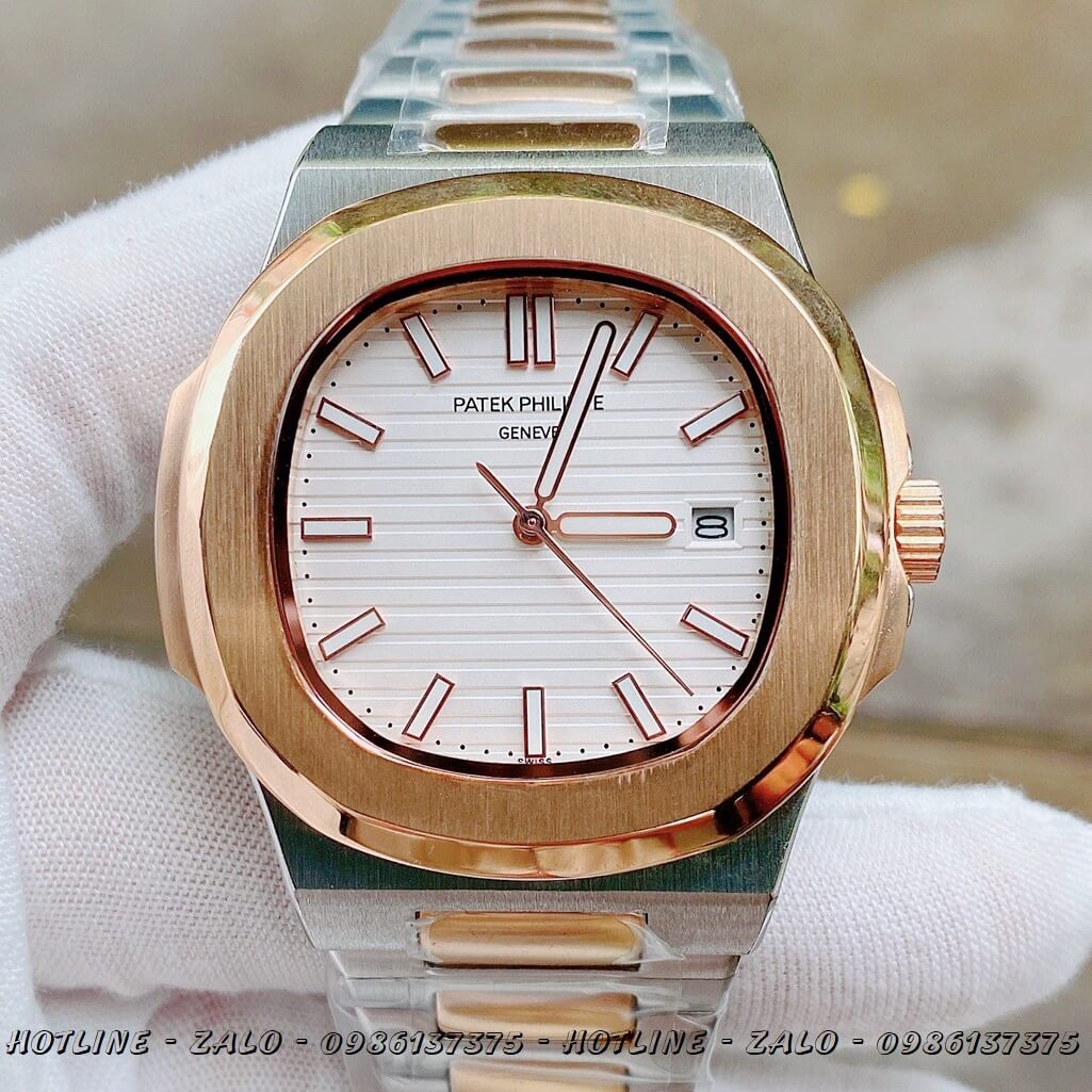 Đồng Hồ Nam Patek Philippe Automatic Demi Mặt Trắng 40mm