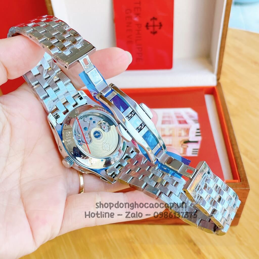 Đồng Hồ Patek Philippe Nam Cơ Tự Động Dây Thép Silver Mặt Xanh 40mm