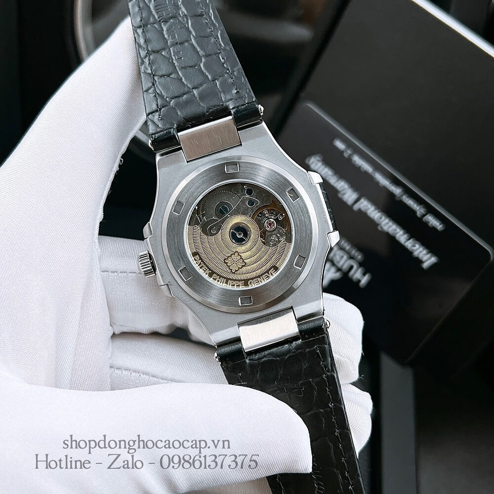 Đồng Hồ Patek Philippe Nam Máy Tự Động Dây Da Đen Silver 42x42mm