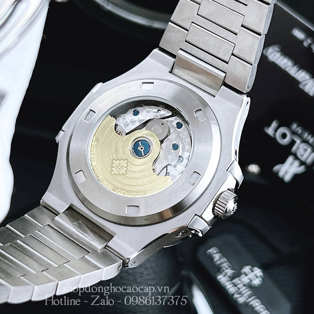 Đồng Hồ Patek Philippe Nam Máy Tự Động Dây Inox Bạc Mặt Đen 42mm