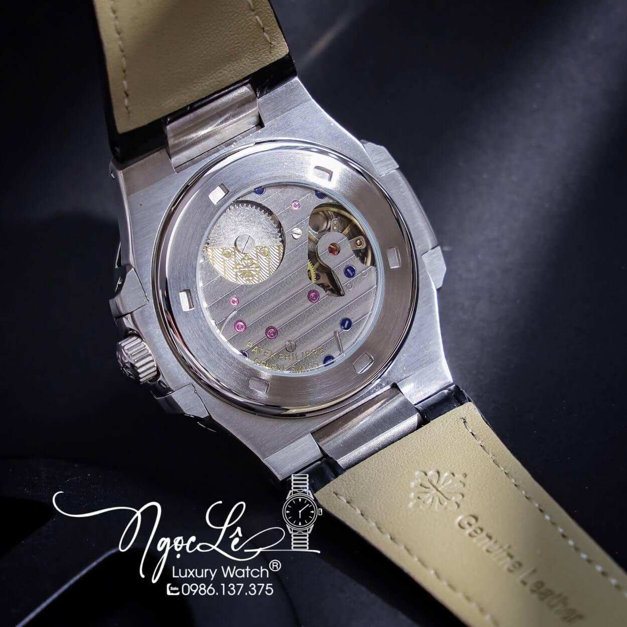 Đồng Hồ Nam Patek Philippe Nautilus 5724R Tự Động Dây Da Đen Vỏ Silver Size 40mm