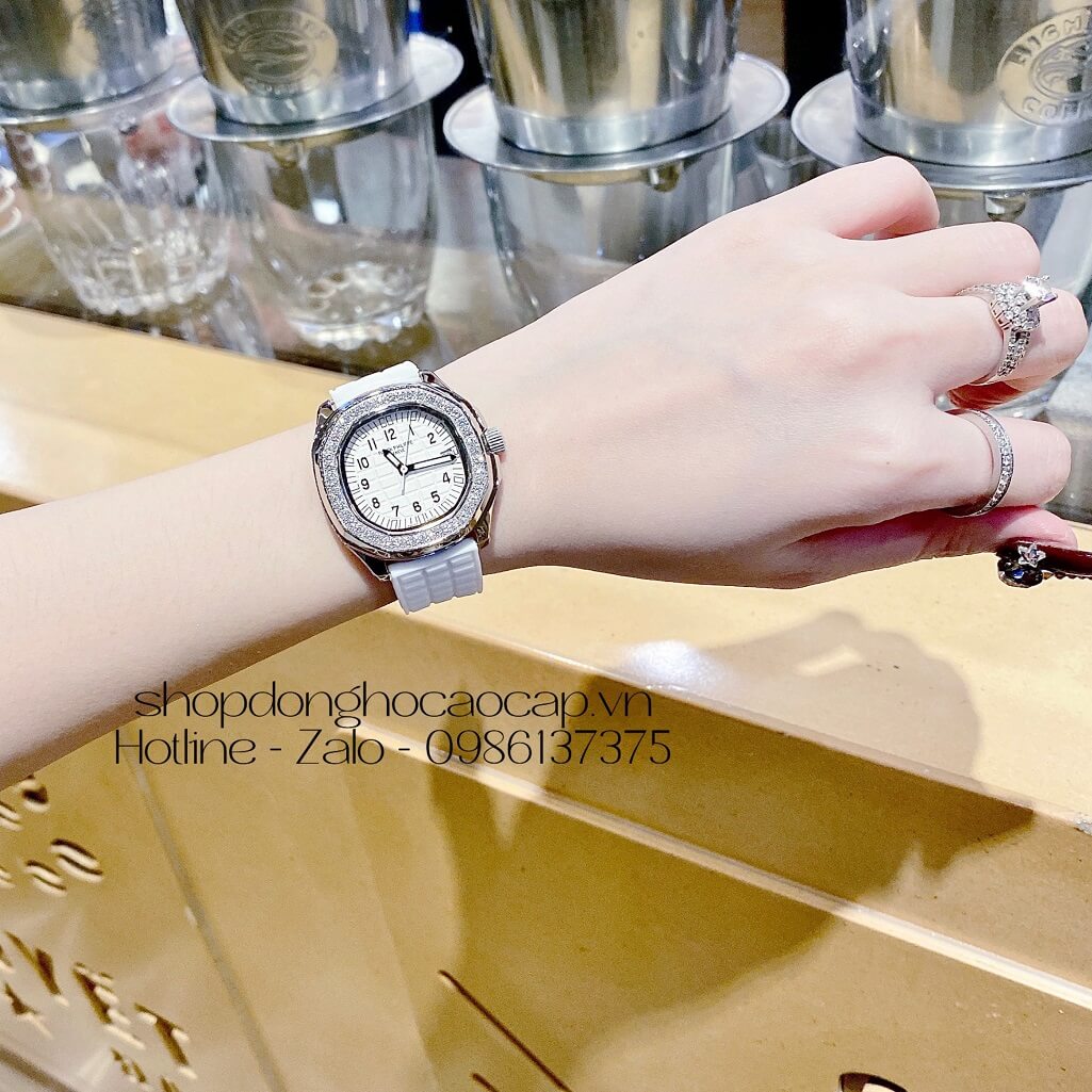 Đồng Hồ Patek Philippe Nữ Dây Silicon Màu Trắng 35mm