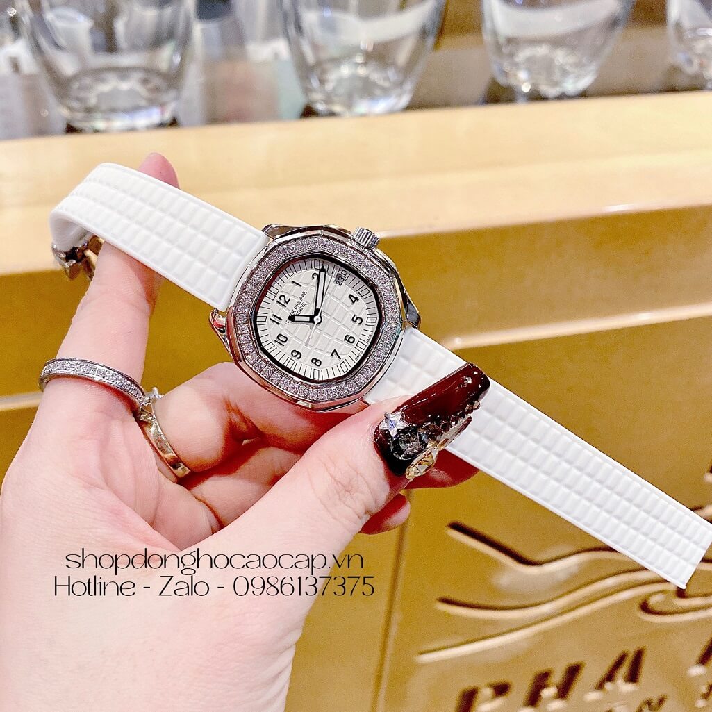 Đồng Hồ Patek Philippe Nữ Dây Silicon Màu Trắng 35mm